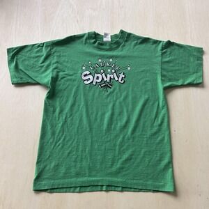 Vintage 90 Laurel Spirit Fruit Of The Loom Large Green Spartan Single Stitch Tee